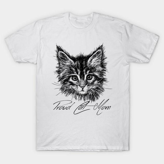 Proud Cat Mom T-Shirt by GNDesign